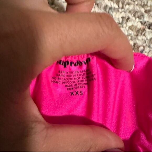 NWT Superdown x Revolve Hazel Bikini Bottom hot pink high waist thong bikini XXS - Picture 8 of 8